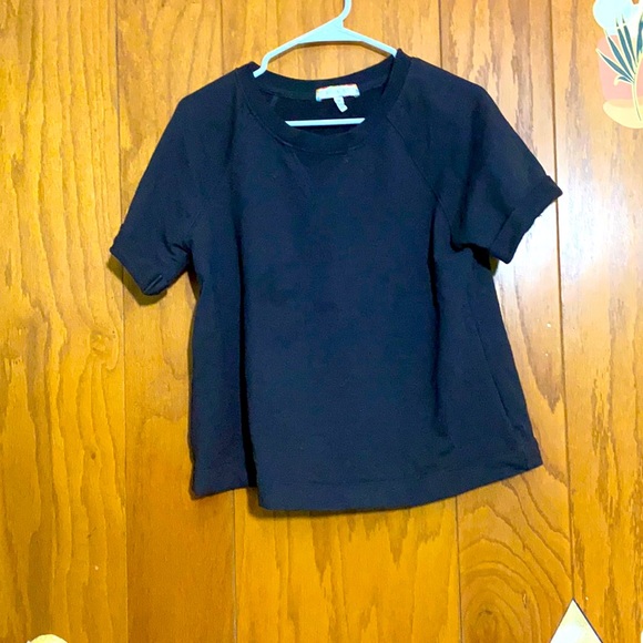 Anthropologie Tops - Eri + Ali black short sleeve sweatshirt top size M
